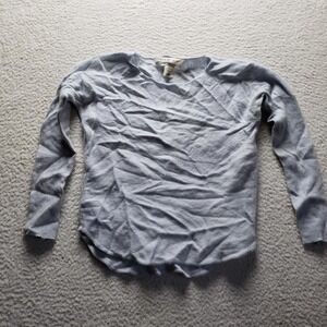 Max Studio Sweater Womens Small Gray Cashmere Crew Neck Long Sleeve Knit